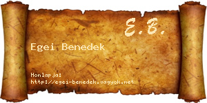 Egei Benedek névjegykártya